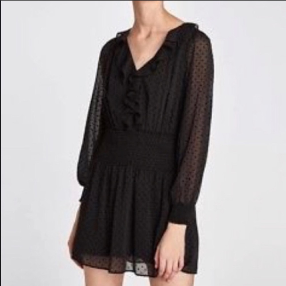 NEW Zara Swiss Dot Black Jumpsuit Romper
